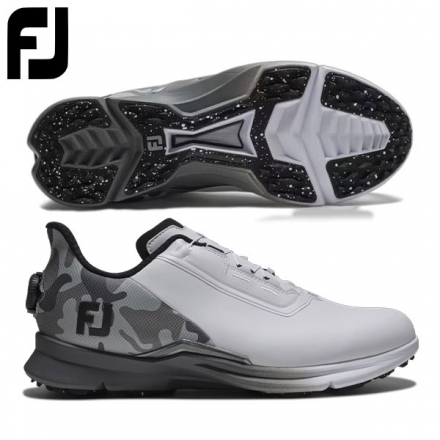 フットジョイ フューエル BOA 55396 スパイクレス ゴルフシューズ ホワイト×ブラックカモ 25.5cm