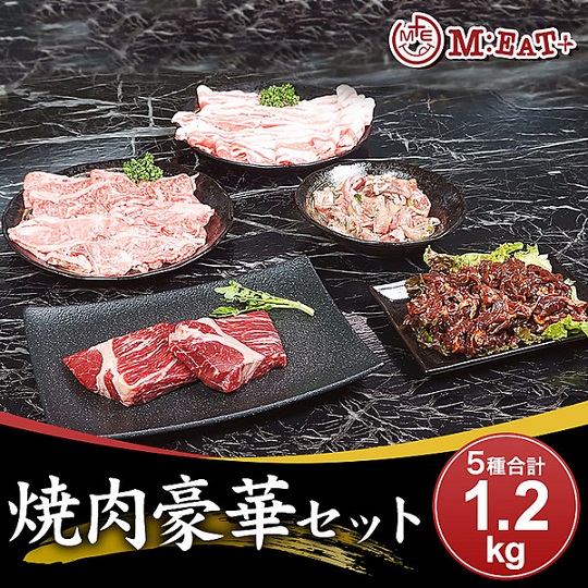 【Meat Plus】焼肉豪華セット（5種合計：1.2kg）