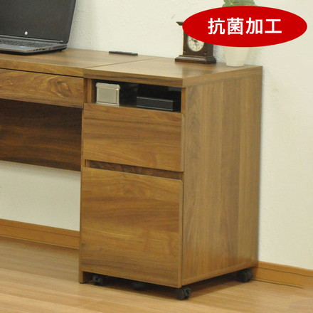 ロスタ ワゴン デスクワゴン 引き出し 机 収納 キャスター付き siaa 抗菌加工 ヴィンテージ オフィスワゴン 木目 二段 2段