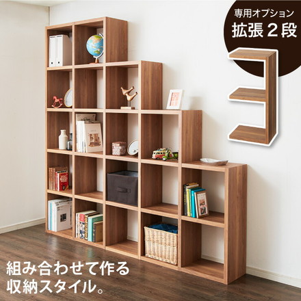 レクタックス 組み合わせオープンラック 拡張2段 ラック 収納ラック シェルフ ナチュラル シンプル 収納 本棚