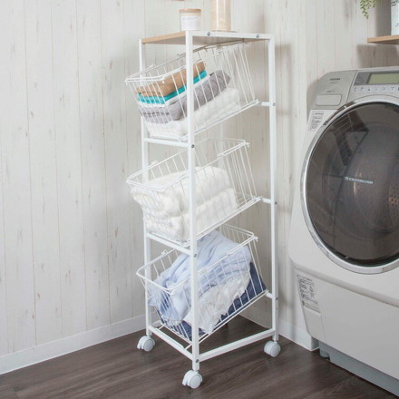 ランドリー ラック 洗濯機ラック 3段ラック ランドリー収納 洗濯機収納 サニタリー収納 伸縮 収納棚 洗濯機 ラック