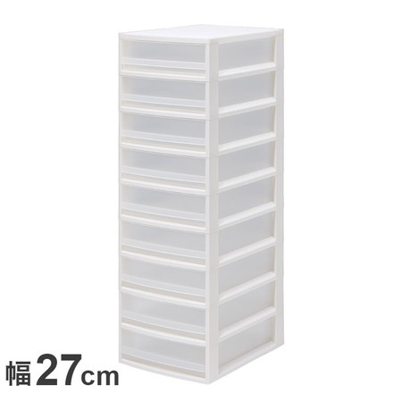 天馬 プロフィックス ルームケースプチ A4浅9段 ホワイト 衣類収納 収納ケース チェスト クローゼット収納