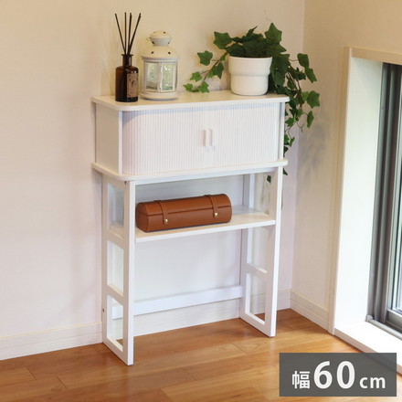 天然木ジャバラ扉のコンソールテーブル ホワイト 天然木 コンソールテーブル 玄関 廊下