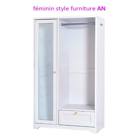 キャビネット 収納棚 ハンガーパイプ付き 幅80cm ハンガーラック 引き出し 衣類収納