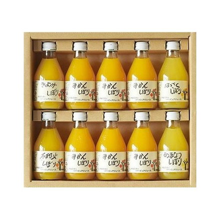 和歌山 伊藤農園 5種の柑橘ジュース 180ml×10本（みかんしぼり×6本、きよみしぼり×1本、はっさくしぼり×1本、不知火しぼり×1本、あまなつしぼり×1本）