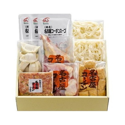 愛知 名古屋コーチン ほくほく鍋セット 名古屋コーチン骨付きぶつ切200g×2、名古屋コーチン入りつくね200g、名古屋コーチンつみれ200g、名古屋コーチン水餃子140g（10個）、名古屋コーチンスープ200g×3、きしめん200g×2