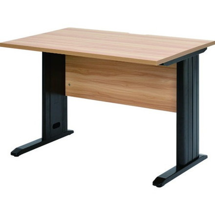 TRUSCO トラスコ 平机 ナチュラル天板X黒脚 W1000xD700XH700 TSLD1070NABK 組立品