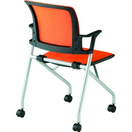 TRUSCO トラスコ コンパクトミーティングチェア オレンジ CMCOR