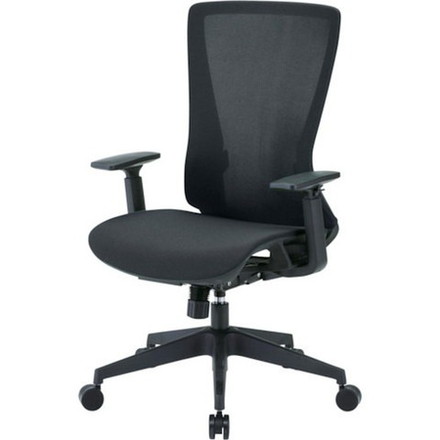 TRUSCO トラスコ ハイバックメッシュチェア 肘付 ブラック TMCCBK 組立品