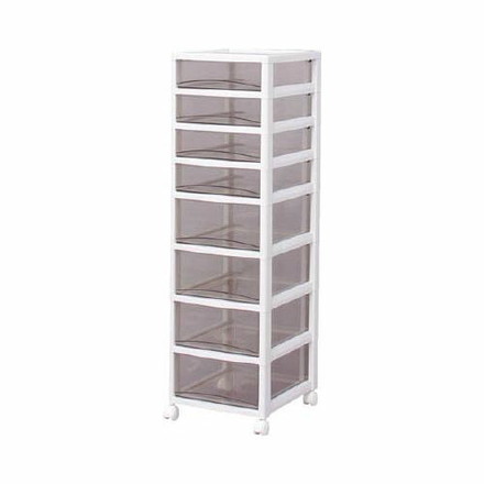 IRIS スーパークリアチェスト ホワイト/クリアブラウン 浅4段深4段タイプ SCE440BR