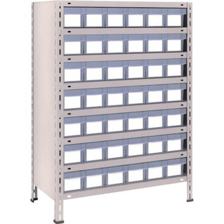 TRUSCO トラスコ 軽量棚 875X450X1200 樹脂引出透明 小X42 ネオグレー 43X808C7 組立品 組立設置不可