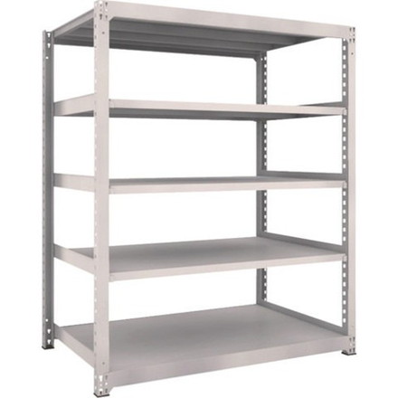 TRUSCO トラスコ M5型中量棚 1500X921XH1800 5段 単体 ネオグレー M56595 組立品 組立設置不可