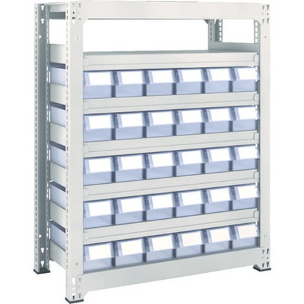 TRUSCO トラスコ M3型中量棚 H1200 樹脂透明引出付 小X30 M34357C30 組立品 組立設置不可