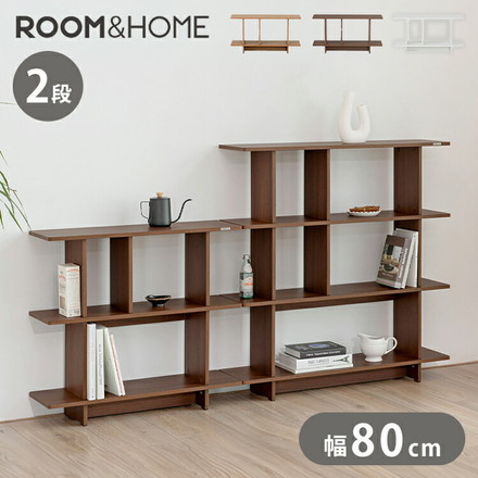 roomnhome バルトスクエアラック 幅80cm 2段オープンラック見せる収納 収納 サイドテーブル ホワイト