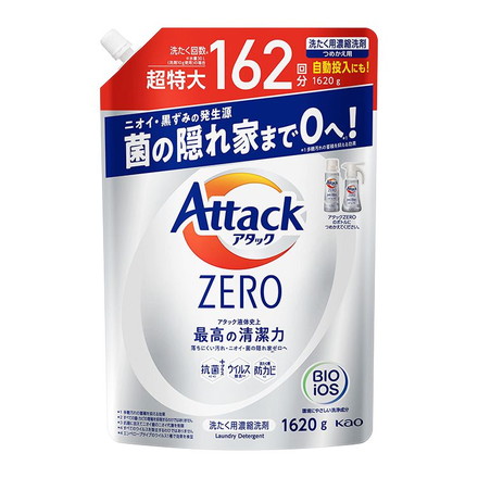 【単品】 アタックZERO 洗濯洗剤 液体 アタック液体史上 最高の清潔力 詰め替え 1620g 花王 大容量