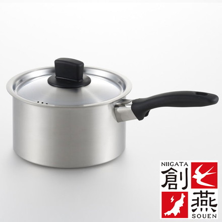 創燕 ステンレス製 IH 200V対応 片手なべ 18cm 日本製200 H電磁調理器対応 SG認定製品