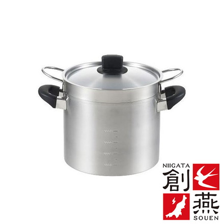 創燕 パスタポット 22cm 蓋付 目盛付き パスタ鍋