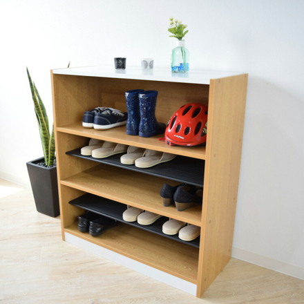 下駄箱 1列×3段 9人用 フリーラック スリッパラック シューズボックス シューズラックオープン 6足 棚板可動式