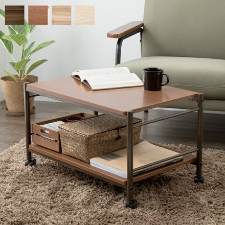 テーブル キャスター付 マルチテーブル ローテーブル センターテーブル サイドテーブル テレビボード テレビ台 ヴィンテージブラウン