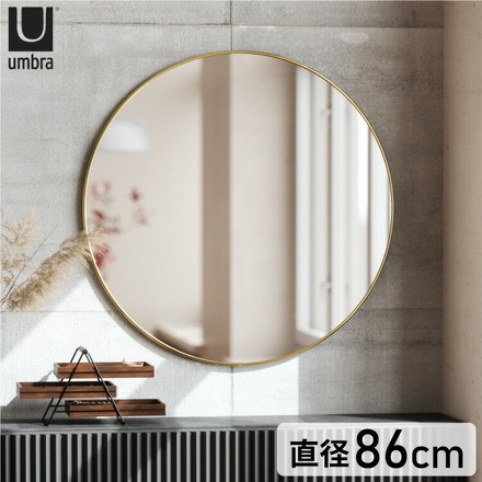 アンブラ 鏡 ベッドルーム フーバ ミラー 86×86cm ブラス ミラー インテリア 雑貨 玄関 寝室 デザイン