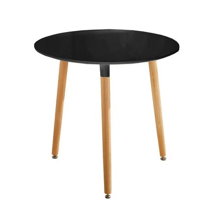 カフェテーブル 丸型 ダイニングテーブル 幅60cm 高さ70cm 天然木使用 ブラック
