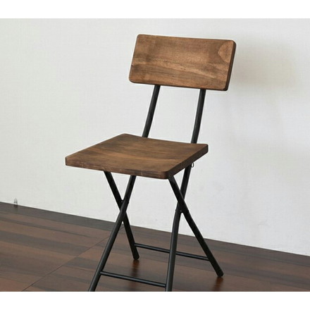 GRANT 折りたたみチェア イス スツール 背付き 天然木 木製 スリム コンパクト アンティーク 北欧 チェア 椅子 収納