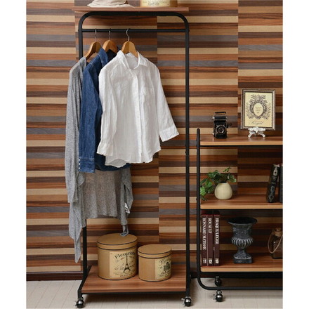 ハンガーラック幅60 オープンラック 本棚 収納家具 シェルフ アイアン パイプ デザイン ブラウン