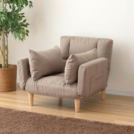 パーソナルチェア 最大幅143cm ベージュ ファブリックタイプ 1人掛けソファ リクライニングソファ