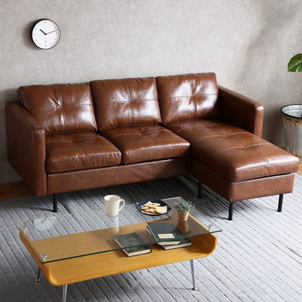 ソファー ソファ 3人掛け カウチソファ オットマン クッション付き L字ソファ コーナーソファ ソファーベッド