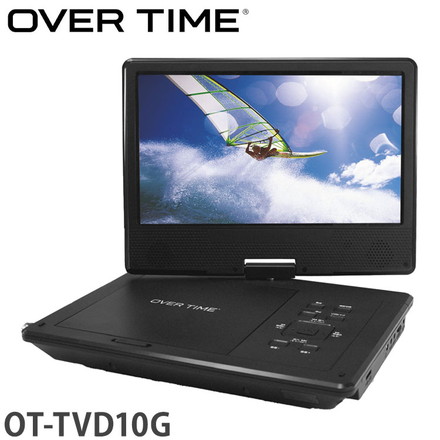ポータブルDVDプレイヤー ポータブルテレビ 10.1インチ バッテリー内蔵 フルセグDVDプレイヤー OT-TVD10G OVER TIME