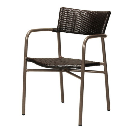 アルミアームチェアAL-W53AC ブラウン弘益4933178071120