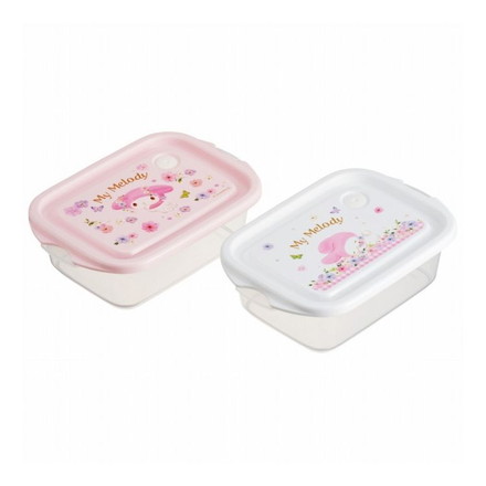 サンリオ sanrio マイメロディ パステル水彩花柄 保存容器 弁当箱 ランチボックス ランチ フードコンテナ シールボックス 2個セット 500ml プラスチック FCN2W キャラクター スケーター skater