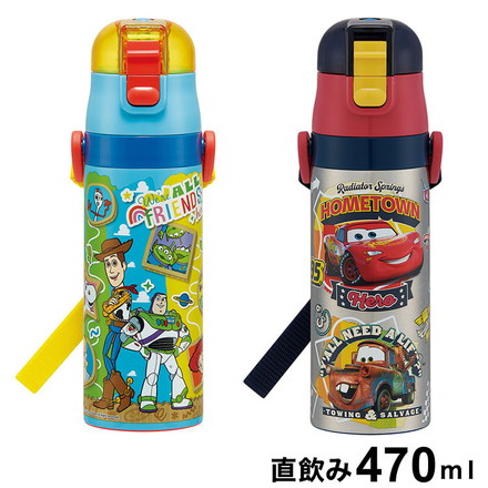 ディズニー 新柄 26年 水筒 キッズ 直飲み 470ml 保冷 ステンレスボトル ワンタッチ カーズ トイ・ストーリー SDC4 スケーター Skater Disney カーズ26