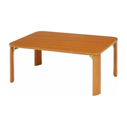 折脚ローテーブル W750×D500×H320mm MDF(突板ラバーウッド) ナチュラル