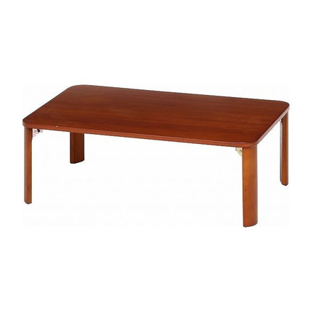 折脚ローテーブル W900×D600×H320mm MDF(突板ラバーウッド) ブラウン