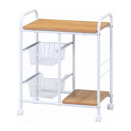 キッチンワゴン 幅56×奥行35.5×高さ69.5cm 合成樹脂化粧パーティクルボード スチール