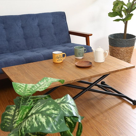 昇降テーブル ブラウン 幅100cm 奥行55cm 高さ12~70cm