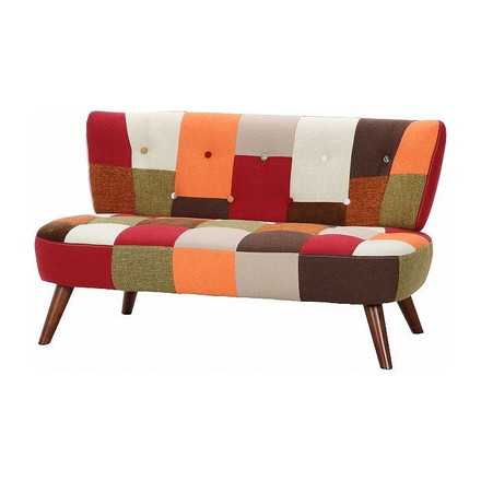 ソファ2p パッチワーク W1230×D670×H680mm 360mm ポリエステル おしゃれ