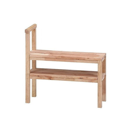 Natural Signature 玄関収納ベンチ W700×D300×H700mm ラバーウッド ポリエステル