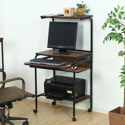 机 PCデスク シンプル ブラウン 幅60cm 奥行48cm 高さ122cm
