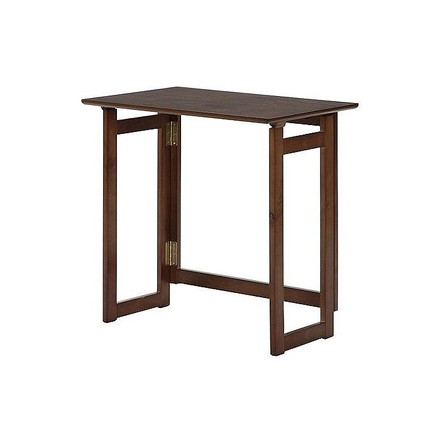 フォールディングテーブル W700×D450×H690mm 天然木化粧繊維板 ミディアムブラウン