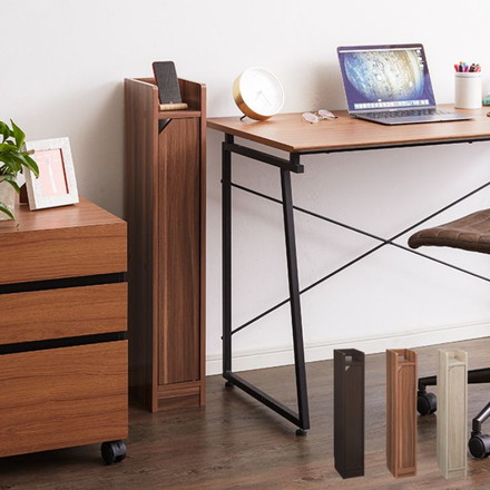 ルーター収納 Wi-Fi 収納 幅15 高さ90cm スリムラック サイドテーブル ナイトテーブル 電話台 隙間収納 ブラウン