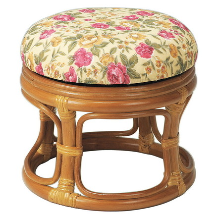 回転ロースツール ラタン 天然籐 高さ30cm 座面 360度 回転 ウレタンフォーム 腰掛 スツール 立ち座り