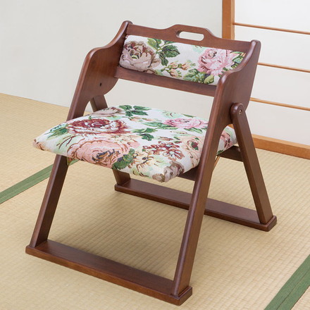 折りたたみ椅子 天然木 和風 肘掛け 取っ手付き 折り畳み式 コンパクト 完成品 和室 仏壇前 椅子 チェア フォールディングチェア