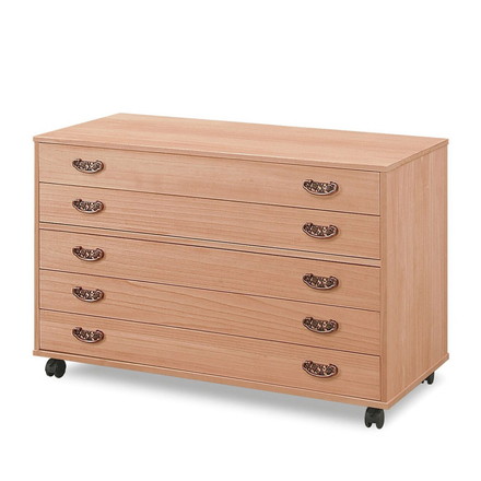 日本製 柿渋染め総桐チェスト5段 タンス 箪笥 キャスター付き 桐材 手塗り 経年変化 高級感