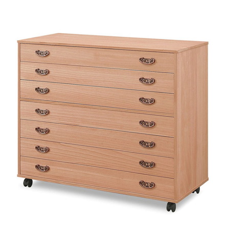 日本製 柿渋染め総桐チェスト7段 タンス 箪笥 キャスター付き 桐材 手塗り 経年変化 高級感