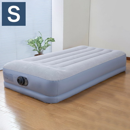 電動エアーベッド シングル INTEX 電動ポンプ内蔵 ピローレスト 快適な寝心地 耐久性 ファイバーテクニック構造