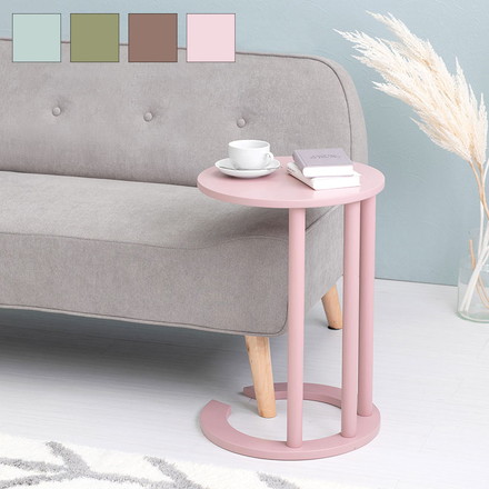 サイドテーブル アースカラー 4色 くすみカラー ゴミ箱上 ミニテーブル コーヒーテーブル 収納 玄関 軽量 簡単組立 ブルーグレー