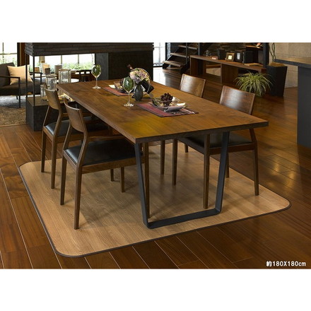 木目調消臭ダイニングラグ ニオクリン 約180×180cm LBE