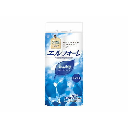 【単品7個セット】エルフォーレトイレットティシュー12R(シングル) 大王製紙